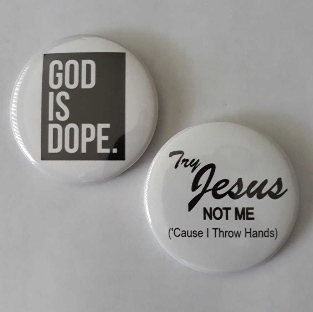 (New) God & Jesus Pinback Button Set